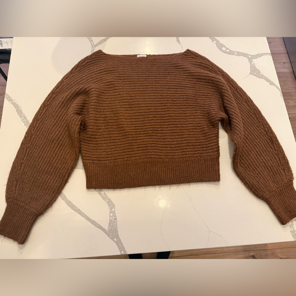 Abercrombie & Fitch Easy Dolman Brown Crew Neck Sweater